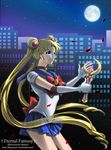  back_bow bad_id bad_pixiv_id bishoujo_senshi_sailor_moon blonde_hair blue_eyes blue_sailor_collar blue_skirt bow brooch building choker city crescent_moon double_bun elbow_gloves english facial_mark forehead_mark full_moon gloves hair_ornament hairpin holding holding_wand jewelry long_hair maboroshi_no_ginzuishou magical_girl microskirt moon moon_stick night petals pleated_skirt red_bow red_choker ribbon rose_petals sailor_collar sailor_moon sailor_senshi_uniform shainea skirt solo tears tsukino_usagi twintails very_long_hair wand watermark web_address white_gloves wind 