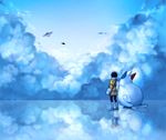  aircraft airplane bad_id bad_pixiv_id bag bird black_hair boots cloud dress gen_4_pokemon nagu pixiv_trainer pokemon pokemon_(creature) pokemon_trainer reflective_floor sky solo togekiss 