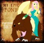  anthrofied avian bear bird blue_eyes breasts cutie_mark dress english_text equine female fluttershy_(mlp) friendship_is_magic hair mammal my_epic_pony my_little_pony pegasus pink_hair ryuukiba tail text wings yellow_eyes 