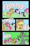  comic cutie_mark discord_(mlp) draconequus equine female feral friendship_is_magic group hat horn horse mammal my_little_pony pinkie_pie_(mlp) pony rarity_(mlp) sculpture statue stone tifu unicorn yelling 