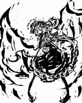  abstract bad_id bad_pixiv_id dress f7(eiki) flandre_scarlet greyscale hat monochrome solo touhou wings 