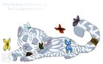  arthropod butterflies butterfly chibi collar eyes_closed feline friends insect jewelry kneading mammal purring sleeping smile tiger toradoshi white_tiger 