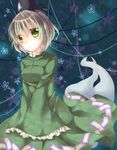  bad_id bad_pixiv_id dress ghost_tail green_dress green_eyes hat highres ikeda_hazuki soga_no_tojiko solo tate_eboshi touhou white_hair wide_sleeves 