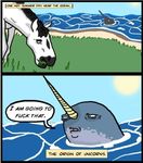  cetacean comic equine horse narwhal origin rape sea unicorn unknown_artist 