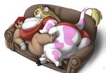  big_butt bovine breasts butt cattle cow crotchboob female gillpanda glove hooves horn huge_breast huge_breasts lagomorph male mammal morbidly_obese open_mouth overweight paws pink pink_body rabbit sofa tail teats teeth udders 