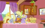  chair cub cupboard curtains cute daytime derp derpy_hooves_(mlp) dinky_hooves_(mlp) equestria-prevails equine eyes_closed eyewear female feral friendship_is_magic glasses horn horse juice mammal muffins my_little_pony pegasus pictures plant pony pot pots syrup table tree unicorn window wings wood yellow_eyes young 