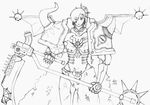  armor bolter chaos_space_marines crossover evy evy_(mabinogi) korean mabinogi mabinogi_heroes monochrome power_armor scythe vindictus warhammer_40k weapon 