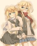  blonde_hair blue_eyes casual colorized edwin503_yayoi hair_ornament hairclip kagamine_rin lily_(vocaloid) multiple_girls scarf vocaloid 