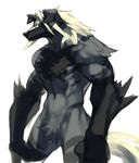  animal_ears animal_tail arc_system_works bara blazblue furry muscle simple_background tail valkenhayn_r_hellsing werewolf white_eyes wolf 