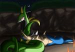  campfire couple cute duo female feral kajinchu love lying male moon night nintendo pok&#233;mon pok&eacute;mon reptile samurott scalie serperior short_stubby_hands sleeping snake video_games 