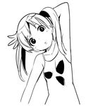  armpits copyright_request dress face flat_chest greyscale monochrome solo twintails watarai_keiji 