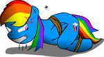  angry bdsm bondage bound captured equine female friendship_is_magic gagged helpless hogtied my_little_pony rainbow_dash_(mlp) struggle tapegag 