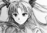  amaoto fate/stay_night fate_(series) long_hair monochrome sketch solo toosaka_rin traditional_media two_side_up 