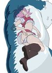  ass boots eyes_closed haruno_sakura inside_creature katsuyu melonex naruto panties panty_pull pink_hair see-through skirt slug underwear vore white_panties 