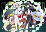  asitamo33 chandelure eelektross gen_5_pokemon holding holding_poke_ball kudari_(pokemon) male_focus multiple_boys nobori_(pokemon) poke_ball pokemon pokemon_(creature) pokemon_(game) pokemon_bw 