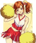  bad_id bad_pixiv_id bare_shoulders cheerleader copyright_request lowres midriff navel orange_hair solo twintails yukitada 