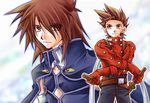 age_difference brown_eyes brown_hair father_and_son kratos_aurion lloyd_irving short_hair simple_background tales_of_(series) tales_of_symphonia 