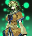  arm_warmers bad_id bad_pixiv_id blonde_hair breasts green_eyes huge_breasts impossible_clothes impossible_shirt mizuhashi_parsee pointy_ears scarf shirt short_hair solo toono_yayoi touhou 