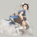  bad_id bad_pixiv_id black_eyes black_hair bun_cover chinese_clothes chun-li double_bun mimura_aki pantyhose pelvic_curtain solo street_fighter 