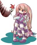  bad_id bad_pixiv_id flower futsukiri_ringo long_hair no_shoes one_piece pantyhose perona pink_hair purple_legwear smile solo_focus striped striped_legwear twintails 