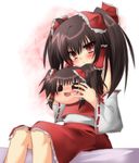  alternate_hairstyle bad_id bad_pixiv_id bow hakurei_reimu ribbon solo tetsu_tissue touhou tsurime twintails yukkuri_shiteitte_ne 