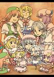  alice_margatroid bad_id bad_pixiv_id blonde_hair blue_eyes book chibi cowering dual_persona flandre_scarlet hat hong_meiling hounori izayoi_sakuya multiple_girls patchouli_knowledge purple_hair red_hair remilia_scarlet silver_hair touhou 