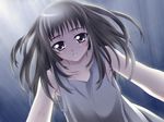  black_hair brown_eyes child cross_channel dress game_cg hasekura_youko long_hair matsuryuu pov solo younger 