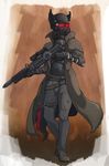  armor fallout gauss_rifle gun hat helmet ranged_weapon ranger_combat_armor solo tail weapon 