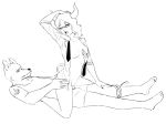  95 2018 95(en-dos) anthro black_and_white bottomless boxers_(clothing) breasts brown_fur canine clothed clothing color_less controller demon digital_media_(artwork) domination duo eyewear female female_domination female_on_top fox fur game_controller glasses hair horn jerry(foxxo) line_art looking_pleasured male male/female male_penetrating mammal monochrome necktie nipples on_top open_mouth open_shirt penetration penis quiet_obsessed riding sex shirt simple_background submissive submissive_male tank_top tattoo toe_curl toes tongue underwear vaginal vaginal_penetration white_background 