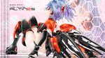  altines busou_shinki elbow_gloves gloves glowing highres panties purple_hair r0g0b0 red_eyes sitting solo thighhighs twintails underwear zoom_layer 
