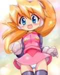  blonde_hair blue_eyes capcom chibi ciel ciel_(rockman) girutaabo hagane_(artist) lowres oekaki panties pantyshot rockman rockman_zero underwear zipang_(zip@ng_works) 