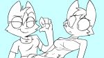  2d_animation animated anthro breasts cat duo feline female fur mammal navel navel_fetish nezzux 