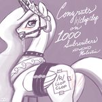  alicorn ball_gag bdsm blush bondage bound butt collar droll drooling equine female feral friendship_is_magic gag hair horn horse john_joseco long_hair mammal monochrome my_little_pony pegacorn pony princess_celestia_(mlp) saliva solo spanking tiara tumblr winged_unicorn wings 