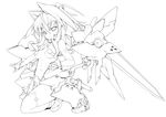  bad_id bad_pixiv_id breasts greyscale lineart mecha_musume monochrome original small_breasts solo wazuka 