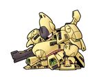  chibi clenched_hand energy_gun gun gundam mecha nekoguruma no_humans simple_background solo the_o weapon zeta_gundam 