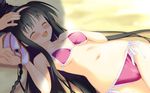  bikini black_hair blush game_cg irotoridori_no_sekai kisaragi_mio long_hair shida_kazuhiro swimsuit 