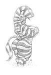  anthro biceps big_breasts big_butt breasts butt equine female gideon hooves huge_breasts hyper hyper_breasts looking_at_viewer looking_back mammal muscles muscular_female nude raised_tail side_boob solo wide_hips zebra 
