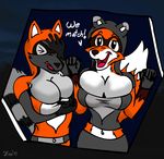  breasts canine clothed clothing female fox foxmaster5 gem growth huge huge_breasts hyper invalid_tag jewel looking_at_viewer mammal raccoon skimpy tight tight_clothing 