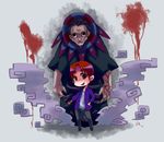  bad_id bad_pixiv_id blood caster_(fate/zero) chibi fate/zero fate_(series) hituzirobo male_focus multiple_boys red_hair smoke uryuu_ryuunosuke 