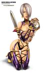  breast isabella_valentine kneeling mcbena short_hair soul_calibur sword 