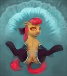  applebloom_(mlp) crookedtrees cub equine female feral friendship_is_magic hair horse legwear mammal my_little_pony pony pussy red_hair shit_just_got_real solo stockings tail young 