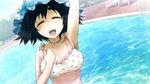  bikini black_hair game_cg hat huke shiina_mayuri short_hair steins;gate swimsuit water 