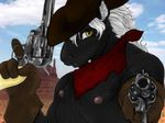  cowboy equine gun horse ranged_weapon weapon 