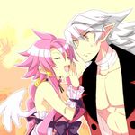  disgaea disgaea_4 eyes_closed fenrich lowres makai_senki_disgaea_4 pink_hair volcano_(disgaea) vulcanus_(disgaea_4) white_hair wings yellow_eyes 