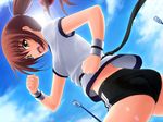  1girl female game_cg girl kawakami_kazuko maji_de_watashi_ni_koi_shinasai! outdoors pony_tail ponytail sky solo 