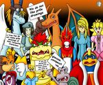  charizard digimon escargoon female flamedramon jill_valentine king_dedede kirby_(series) koopa legendz looking_at_viewer low_res male mario_bros metroid nintendo peach pok&#233;mon pok&eacute;mon princess princess_peach rayman royalty samus samus_aran scalie shiron unknown_artist video_games zero_suit_samus 