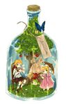  bottle boy butterfly child cork female girl highres in_container kagamine_len kagamine_rin male person_in_a_container rl0318 tree vocaloid 