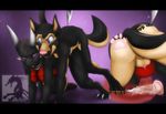  anthro blue_eyes breasts canine claws cynder-the-dragon dog doggy_position dragon female from_behind german_shepherd knot male penetration penis purple_eyes rubber_canine savage scalie sex spyro_the_dragon vaginal vaginal_penetration 