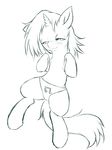  black_and_white blush equine female friendship_is_magic hair horn horse monochrome my_little_pony panties plain_background pony sleepy swaetshrit uncolored underwear unicorn vinyl_scratch_(mlp) white_background 