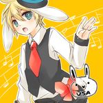  animal_ears boy bunny_ears kagamine_len male male_focus necktie potako rabbit_ears solo vocaloid 